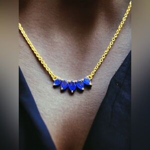 Sodalite Gold Necklace